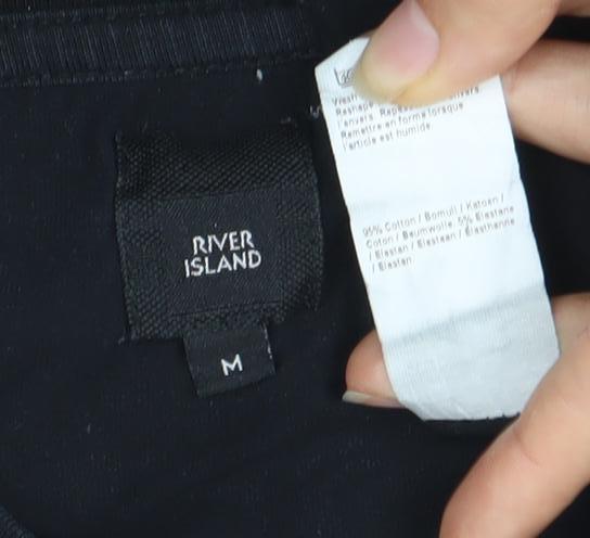River Island Men's Black Logo T-Shirt M