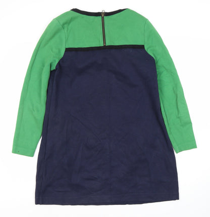 Boden Women's Size 12 Green Blue Colourblock Dress
