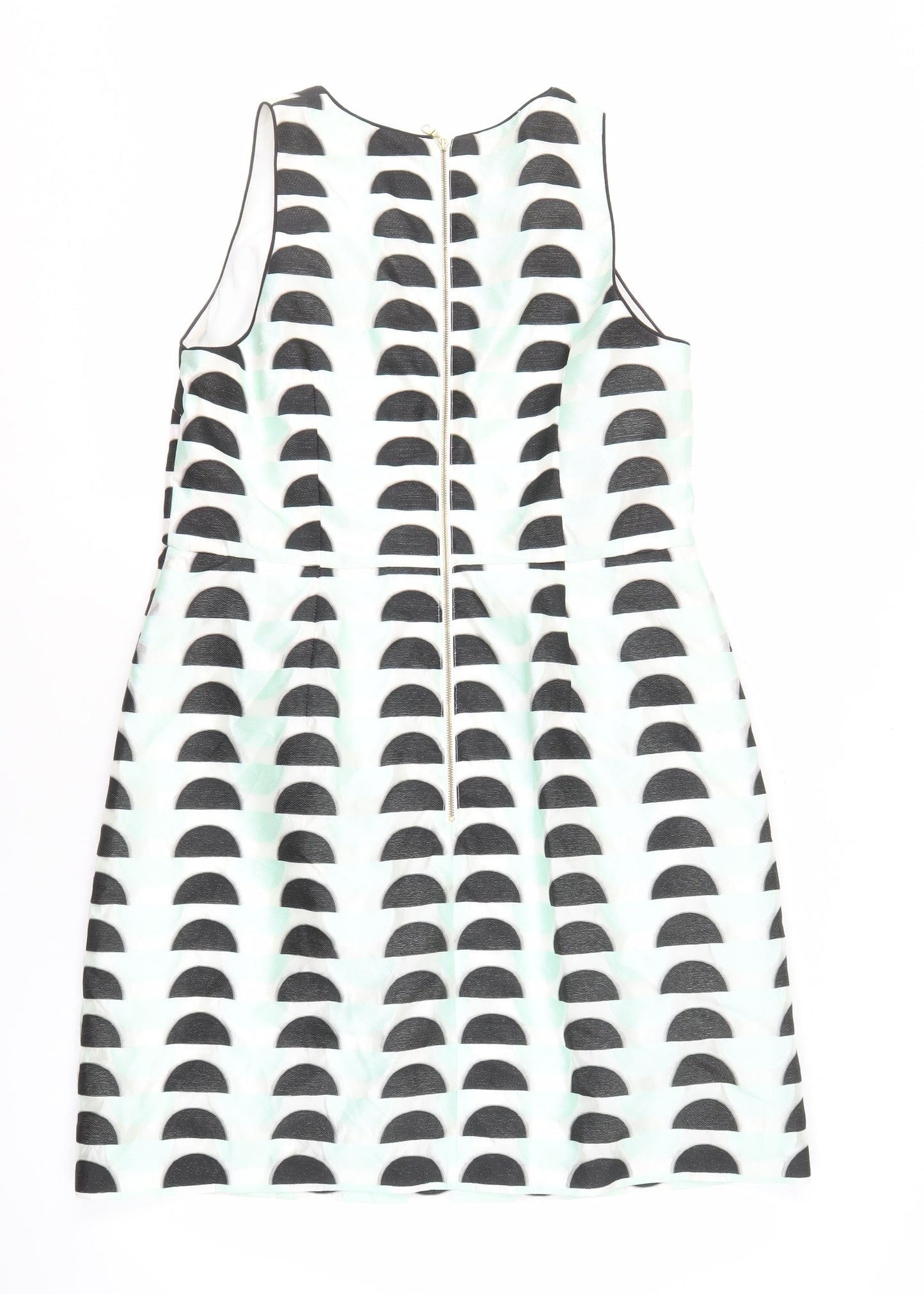 Coast Women's Black White Geometric A-Line Dress Size 16