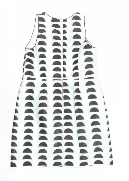 Coast Women's Black White Geometric A-Line Dress Size 16