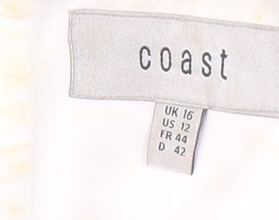 Coast Women's Black White Geometric A-Line Dress Size 16