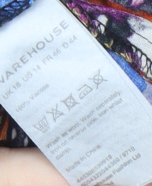 Womens UK Size 18 Warehouse Multicoloured Camisole Tank
