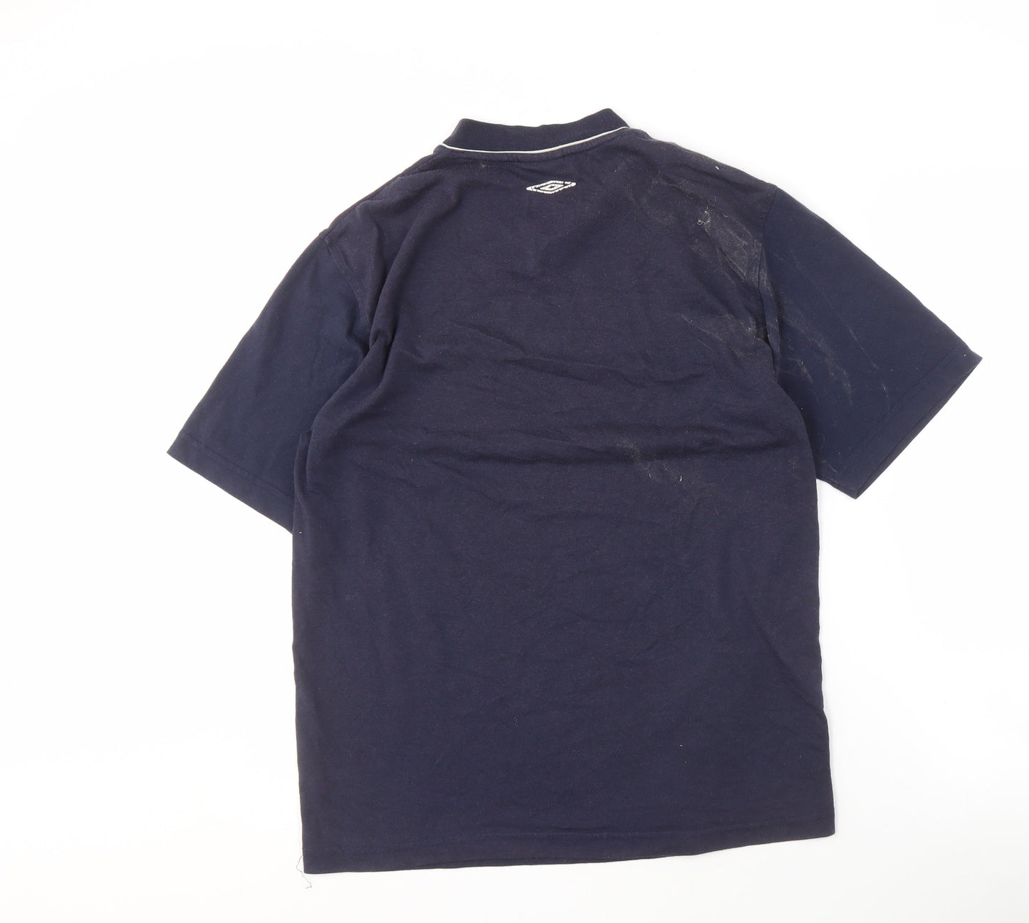 Umbro Men's Blue V-Neck T-Shirt, M, Short Sleeve, Logo