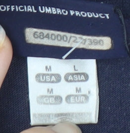 Umbro Men's Blue V-Neck T-Shirt, M, Short Sleeve, Logo