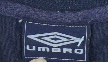 Umbro Men's Blue V-Neck T-Shirt, M, Short Sleeve, Logo