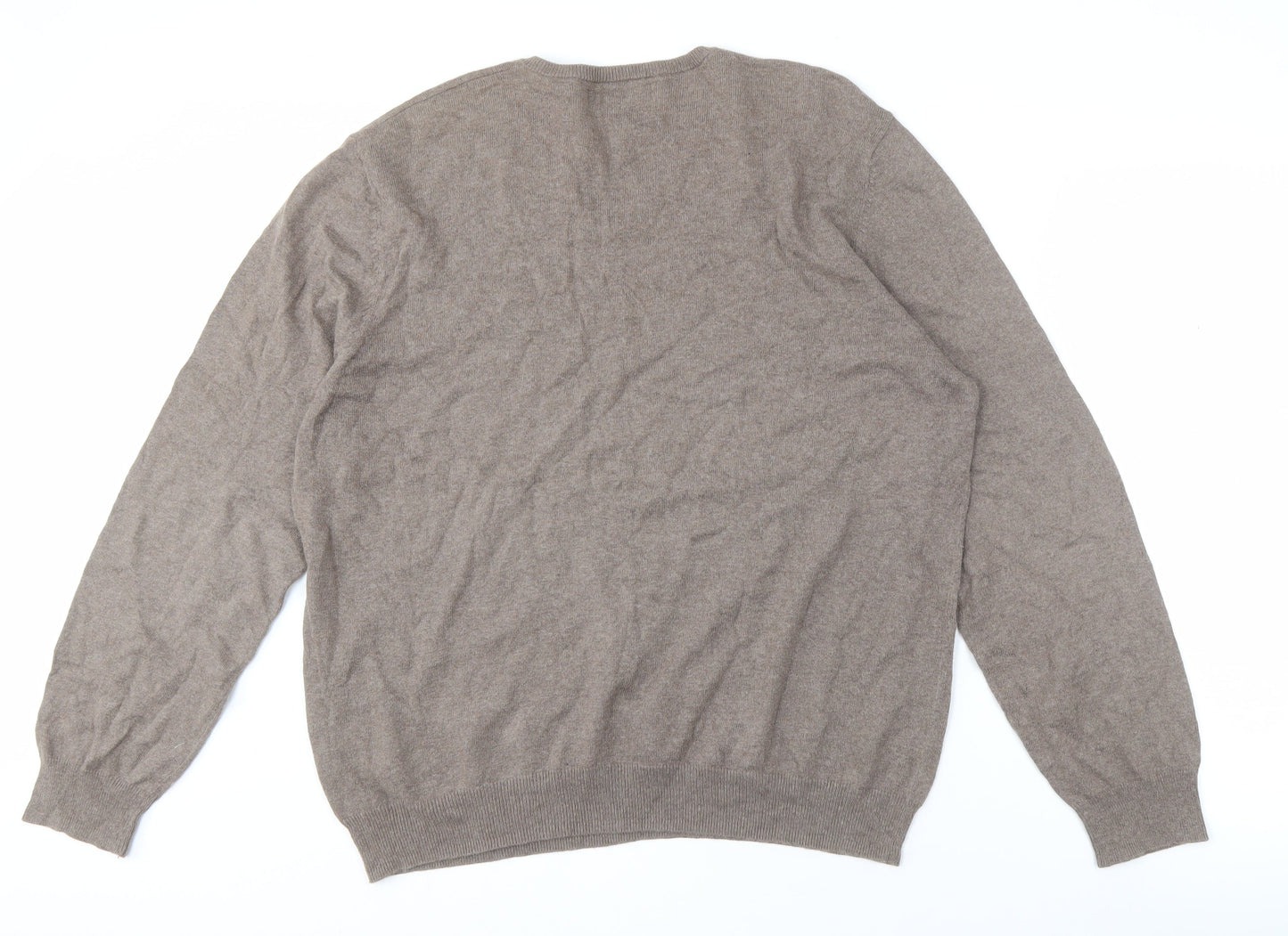 Marks and Spencer Men's XL Brown V-Neck Pullover Jumper
