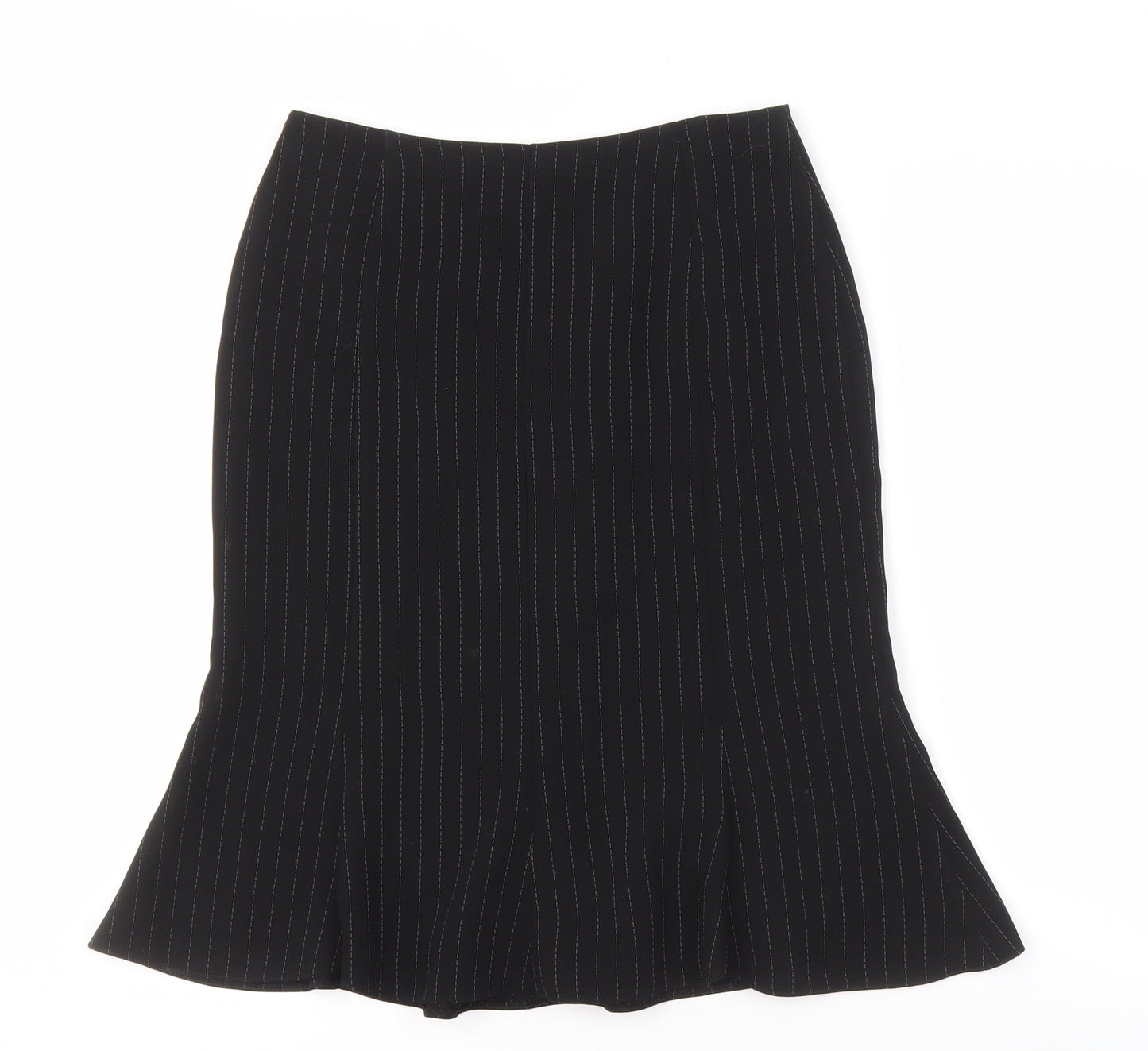 Marks and Spencer Women's Black Trumpet Skirt - Size 10
