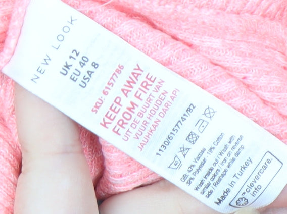 Womens UK Size 12 New Look Pink Pullover Jumper