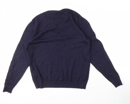DeFacto Men's Blue Crew Neck Pullover Jumper