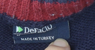 DeFacto Men's Blue Crew Neck Pullover Jumper