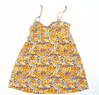 H&M Women's Floral Slip Dress, Size 12, Multicoloured