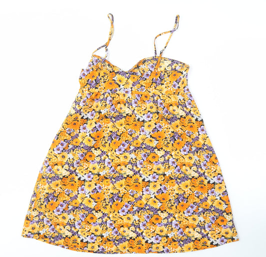 H&M Women's Floral Slip Dress, Size 12, Multicoloured