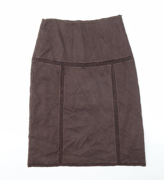 Next Women's Brown Pencil Skirt Size 10