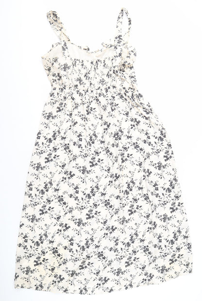 Zara Women Beige Floral Strappy Dress Size 2