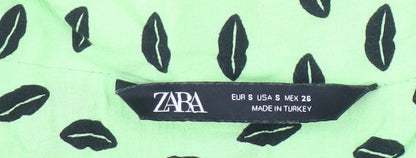 Womens UK Size S Zara Green  Blouse