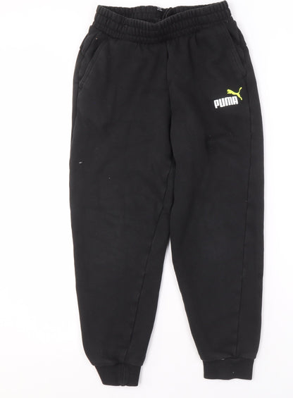 Puma Boys Black Jogger Trousers, Size 146 - Ideal for Comfort