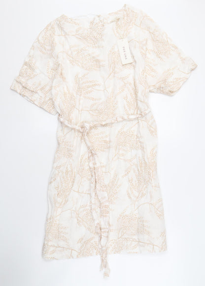 Per Una Women's Ivory Floral Wrap Dress, Size 12