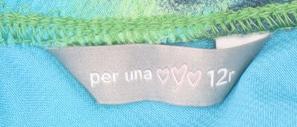 Marks and Spencer Women's Blue Cotton Skirt Size 12