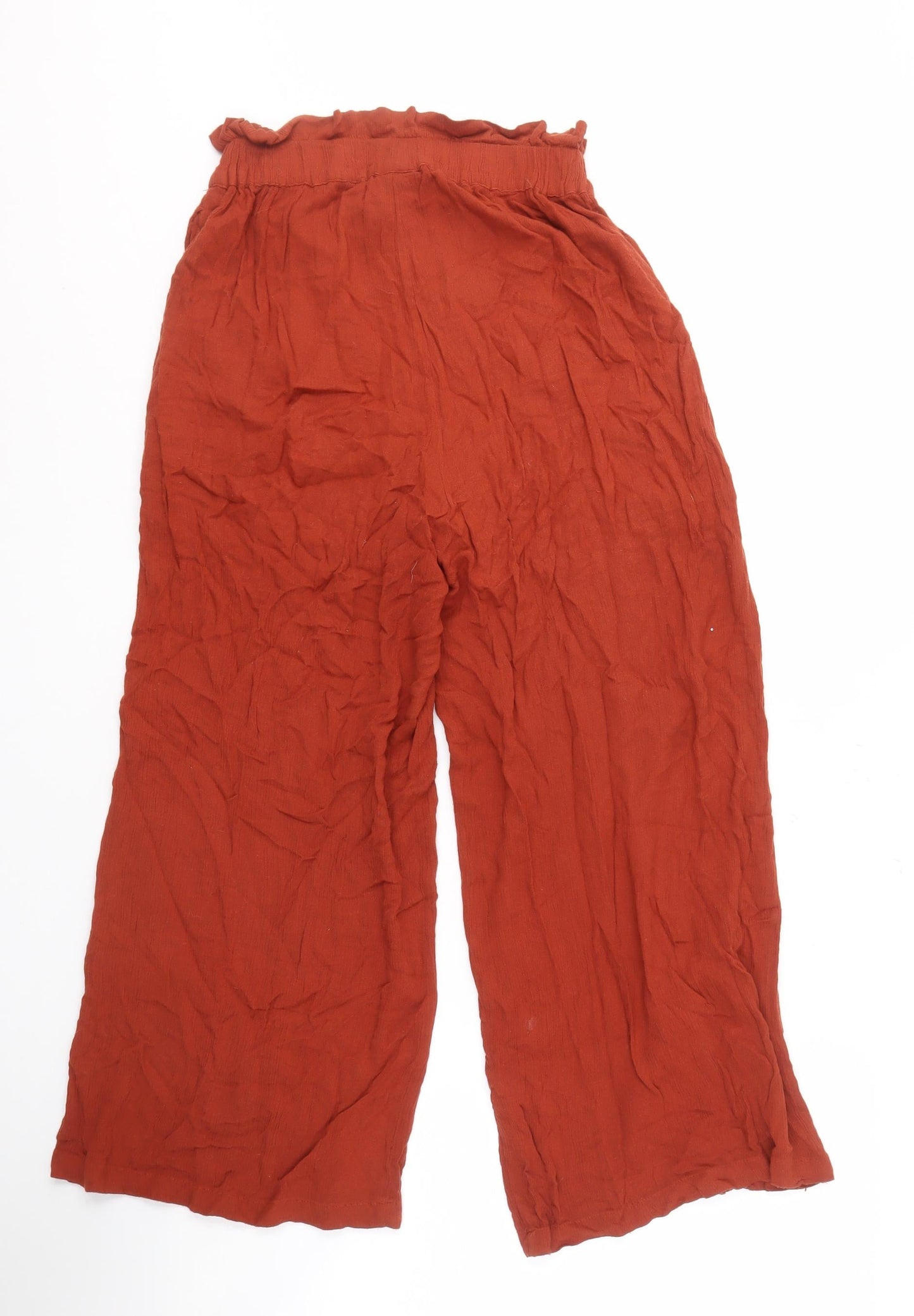 Noisy May Women's Red Cropped Trousers Relaxed Fit