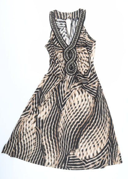 Star by Julien Macdonald Women's Multicoloured Animal Print Beaded Dress