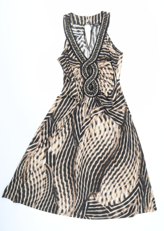 Star by Julien Macdonald Women's Multicoloured Animal Print Beaded Dress