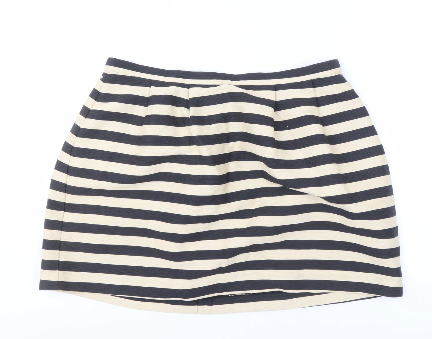 Oasis Women's Black Beige Striped Pencil Skirt Size 16