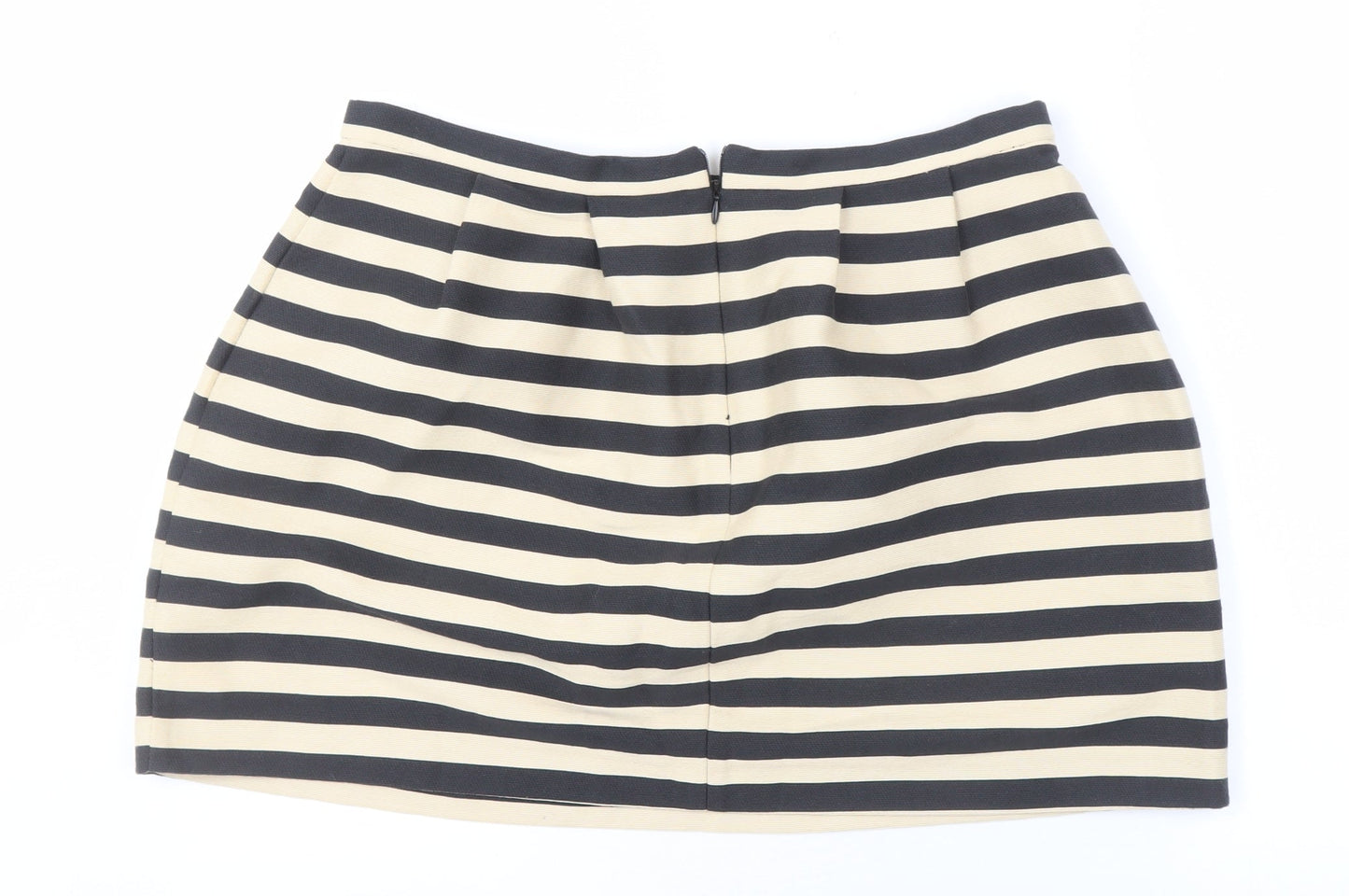 Oasis Women's Black Beige Striped Pencil Skirt Size 16