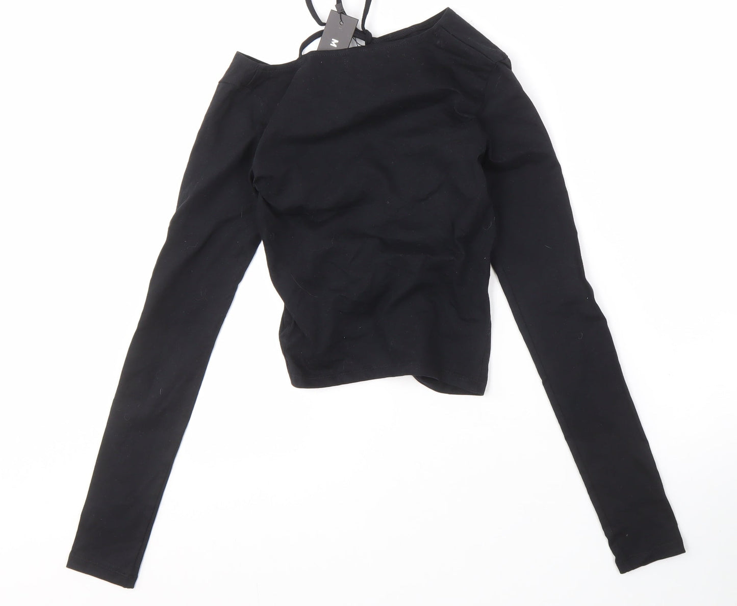 Womens UK Size 2XS Motel Black Cropped Blouse