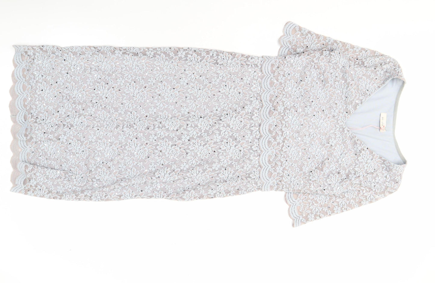 Marks and Spencer Women's Silver Size 12 Lace Sheath Dress