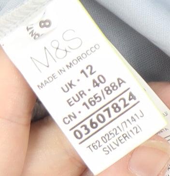 Marks and Spencer Women's Silver Size 12 Lace Sheath Dress