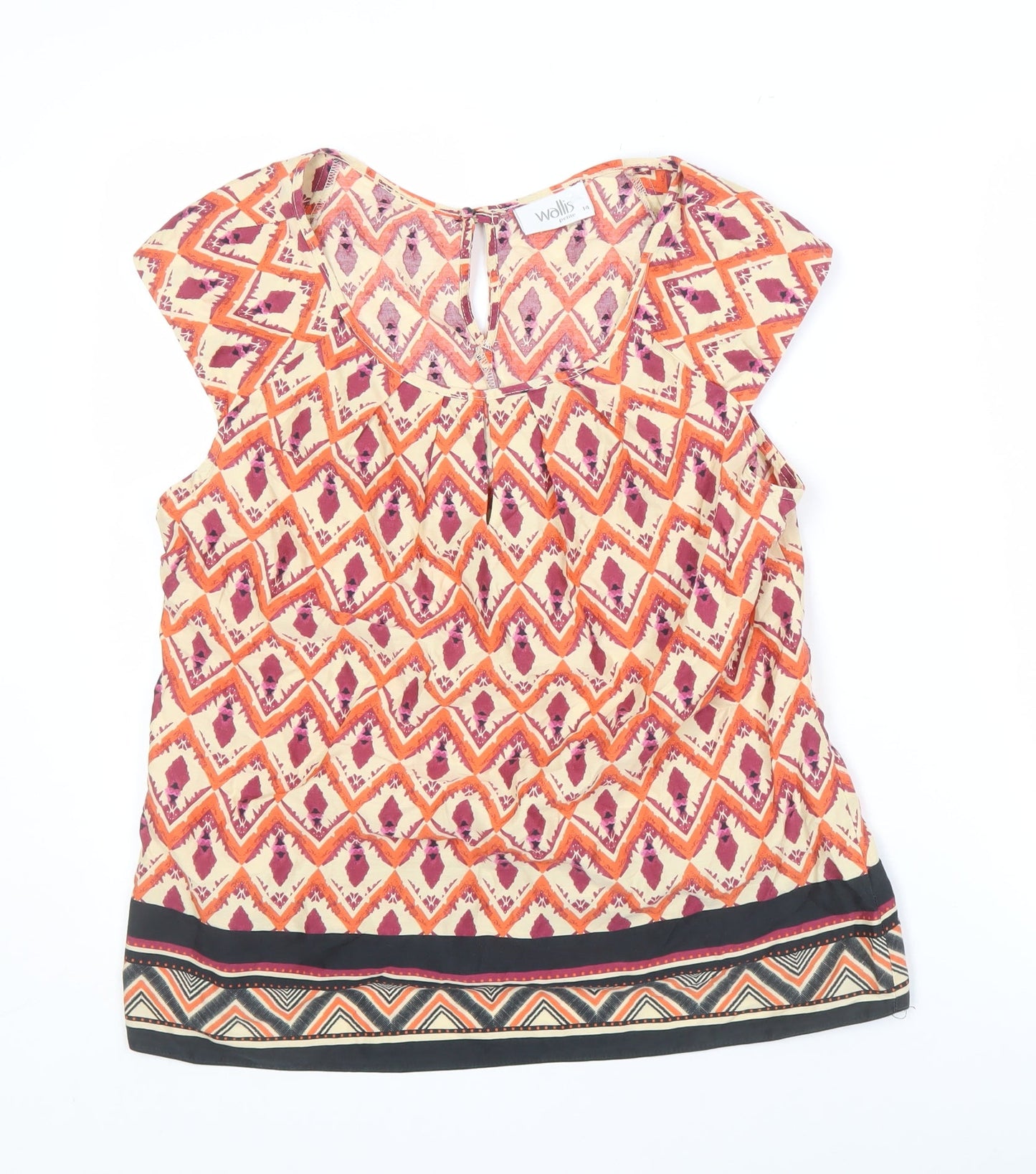 Womens UK Size 14 Wallis Multicoloured Basic Blouse