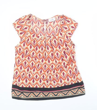 Womens UK Size 14 Wallis Multicoloured Basic Blouse