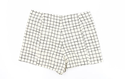 Topshop Women’s White Check Shorts UK 10 Tall