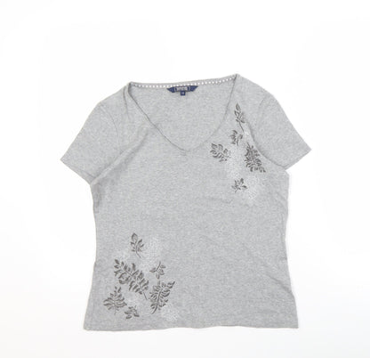 Maine New England Women's Grey Floral T-Shirt