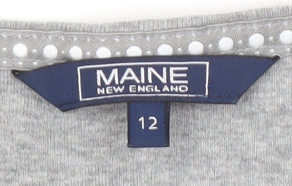 Maine New England Women's Grey Floral T-Shirt