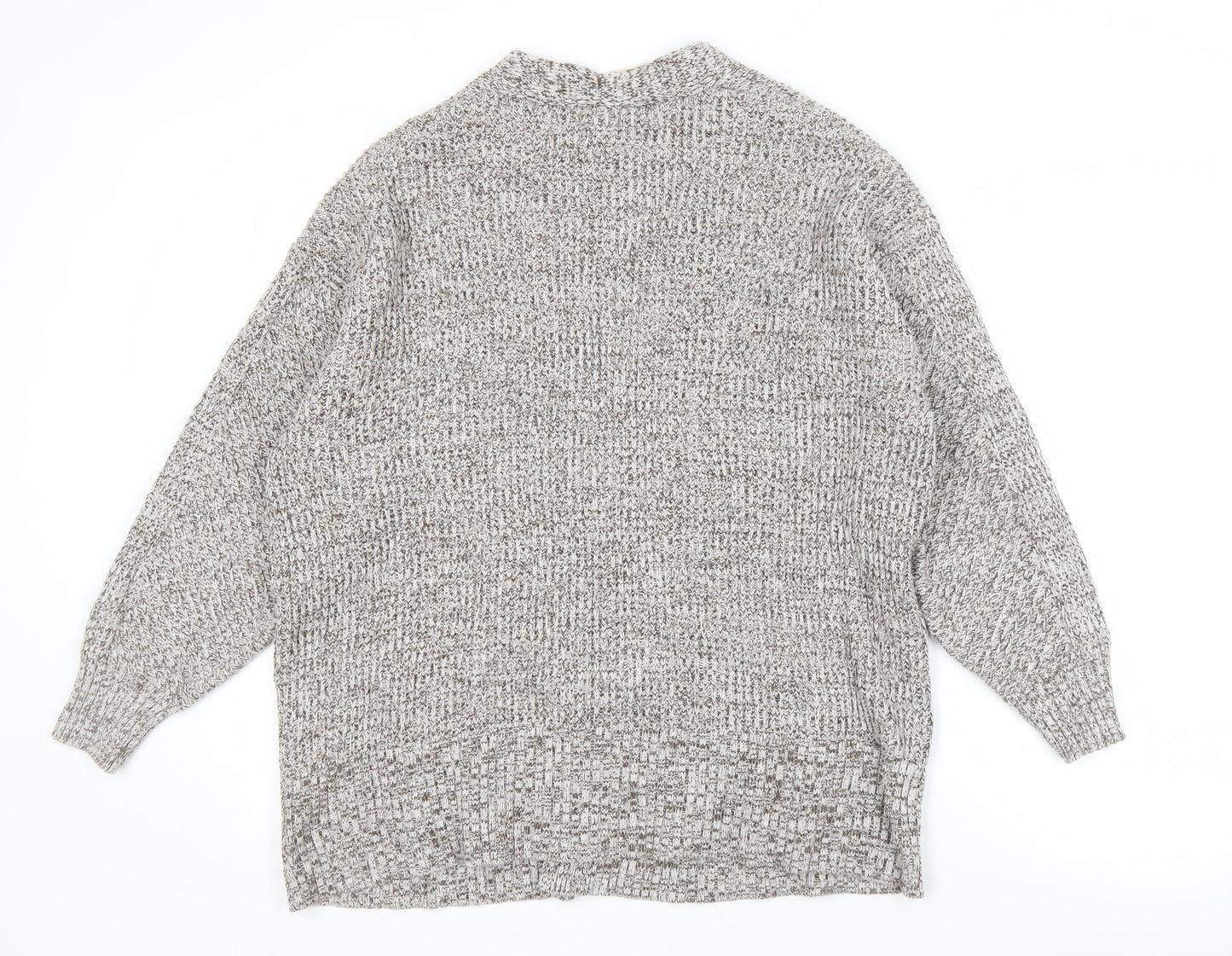 A New Day Women's Grey Cardigan L V-Neck Knit