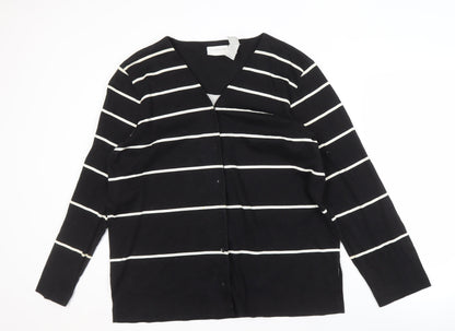 Liz Claiborne Women's Black Striped Button-Up Top