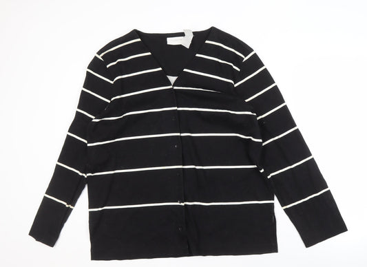 Liz Claiborne Women's Black Striped Button-Up Top