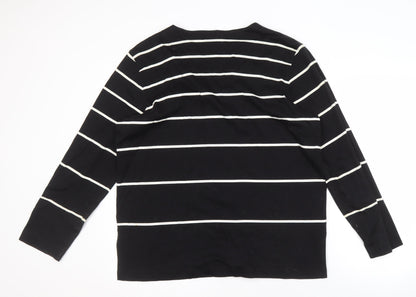 Liz Claiborne Women's Black Striped Button-Up Top