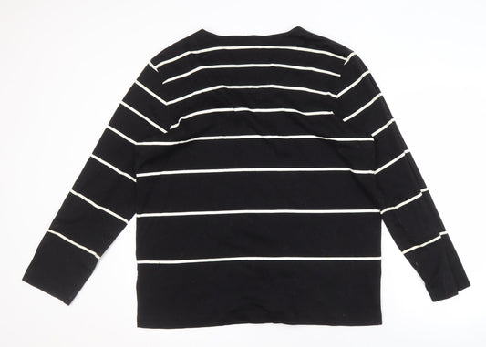 Liz Claiborne Women's Black Striped Button-Up Top