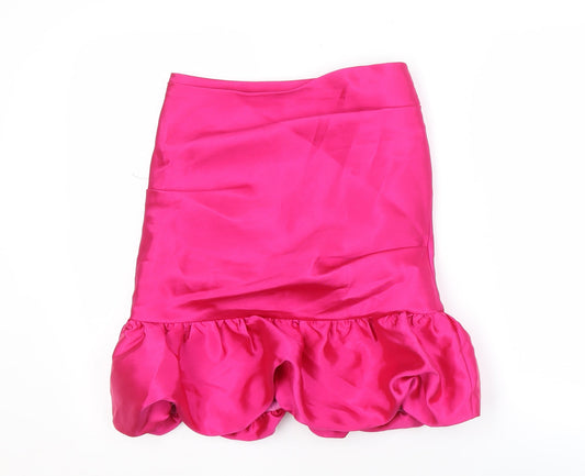ASOS Women's Pink Skirt, Size 10, Polyester, Zip Closure