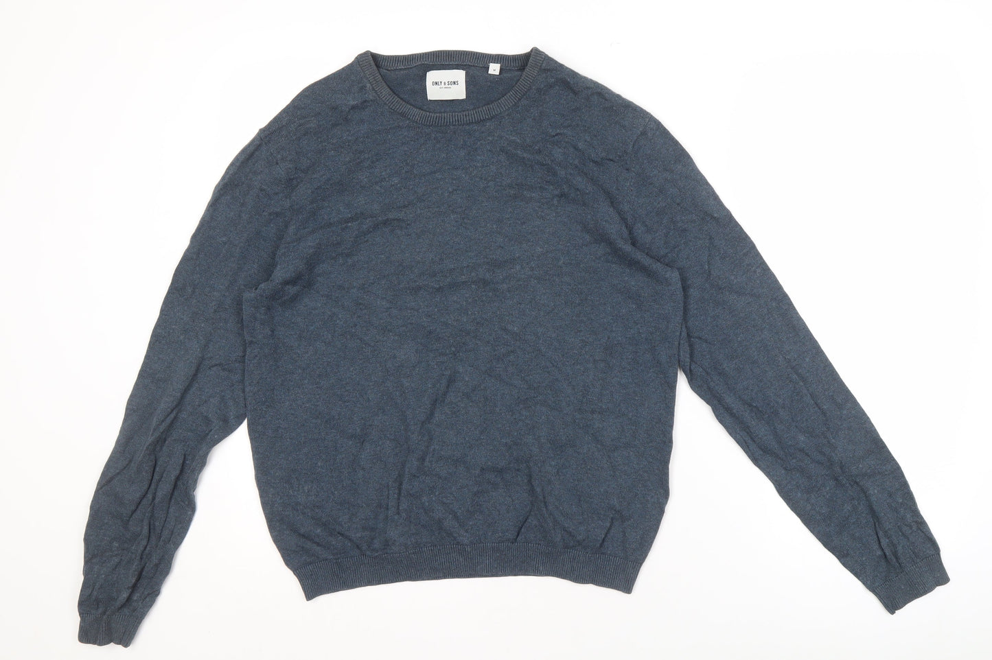 Only & Sons Men's Blue Pullover Jumper Medium