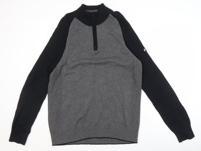 Nautica Jeans Co. Men's XL Grey Black Pullover Jumper