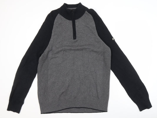 Nautica Jeans Co. Men's XL Grey Black Pullover Jumper