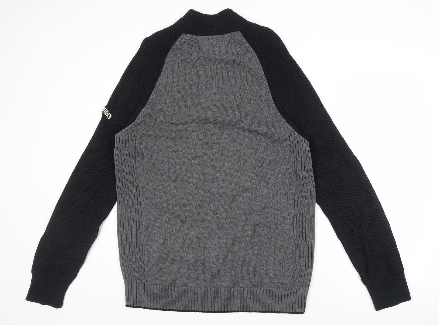 Nautica Jeans Co. Men's XL Grey Black Pullover Jumper
