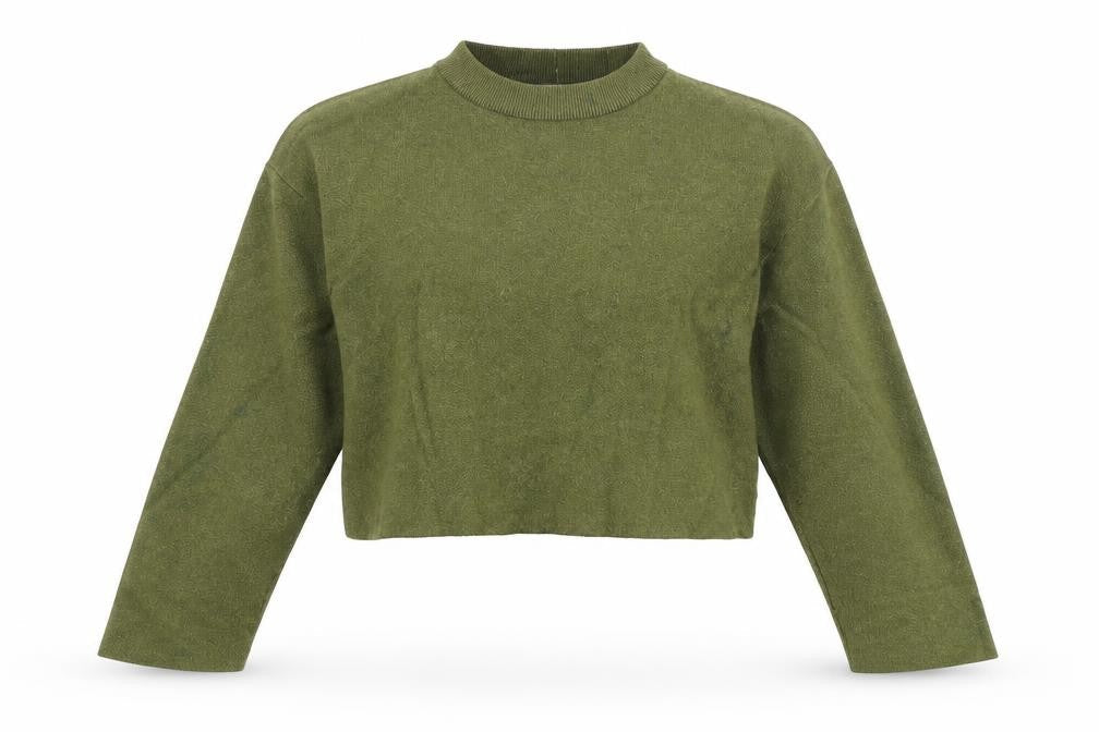 Bershka Women's Green Mock Neck Jumper XS