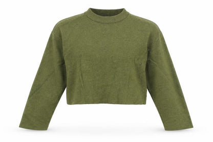 Bershka Women's Green Mock Neck Jumper XS