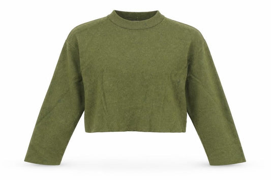 Bershka Women's Green Mock Neck Jumper XS