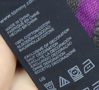 Tommy Hilfiger Men's Grey Striped Hoodie Jumper L