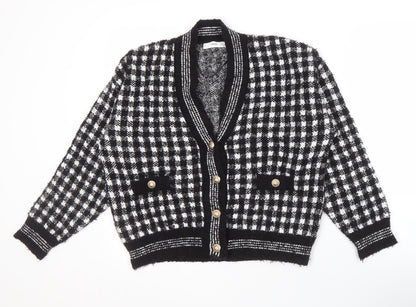 Womens UK Size 12 MNG Black Cardigan Jumper